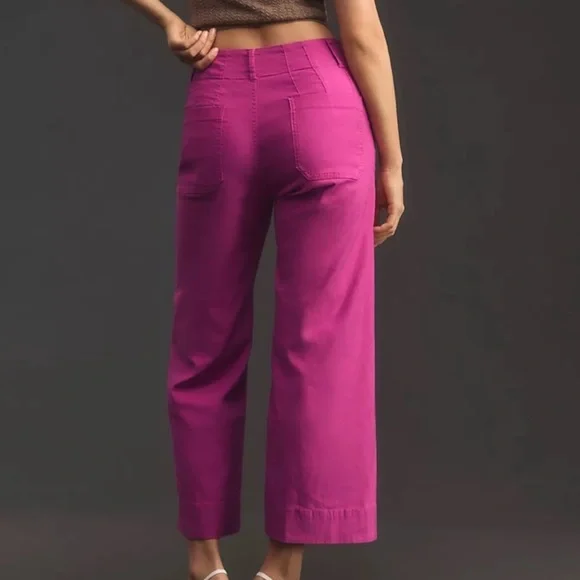 *Anthropologie The Colette Magic Fabric Crop Wide Leg Pants - Picture 2 of 7